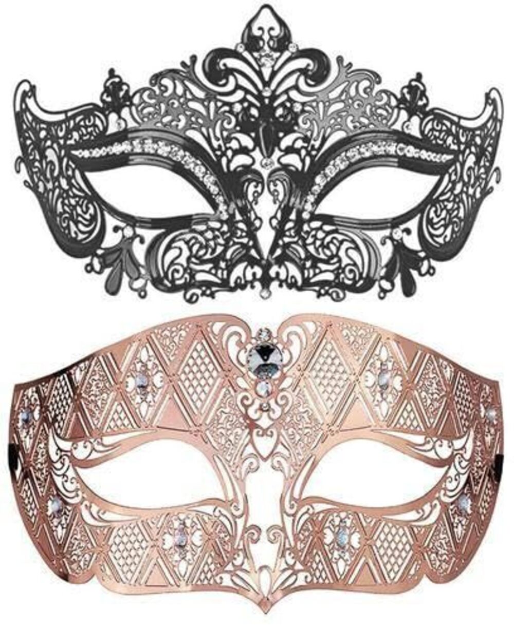 2933 Couples Venetian Laser Cut Masquerade Mask,Halloween Mardi Gras Party
